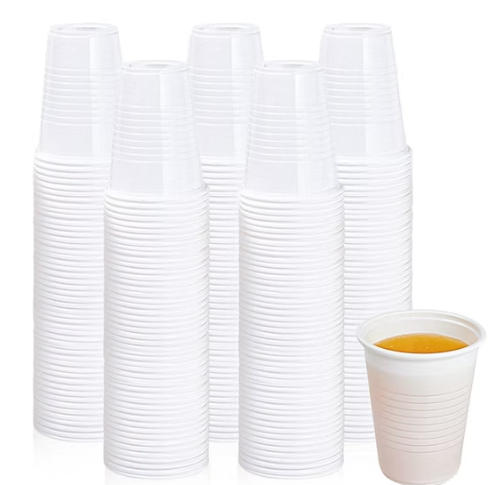Plastic Drinking Cups White Reusable Vending Water Drinking Cups 7oz (220ml)